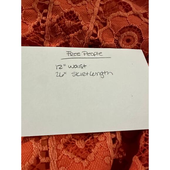 Free People Just Like Honey Mini Dress Size 2 Orange Lace Fully Lined‎ Halter - Picture 8 of 8